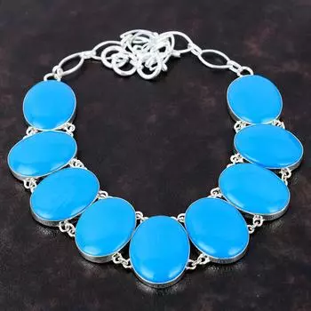 Спящая красавица Ожерелье из бирюзового драгоценного камня Ожерелье ручной работы Ожерелье из стерлингового серебра 925 пробы Регулируемое ожерелье-цепочка Изысканные ювелирные изделия для подарка