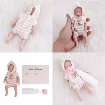 Спящая кукла Спящий мальчик с закрытыми глазами, ручная работа, белая кожа, новорожденный мальчик в комбинезоне, силиконовая кукла для ребенка