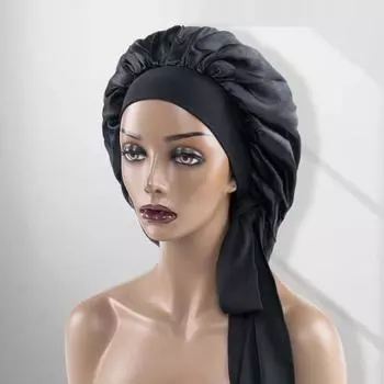 Спящая шапочка однотонная эластичная лента украшение атласная ткань круглая шляпа тонкая текстура повседневная одежда для сна ванная комната головной убор розы красного
