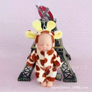 Спящий милый ребенок подвеска шарнирная модель, плюшевая игрушка мультфильм имитация куклы брелок About 12cm