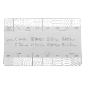 Справочная карта помола кофе из нержавеющей стали Металлическая линейка для измерения помола кофе Аксессуары для профессиональной кофемолки A