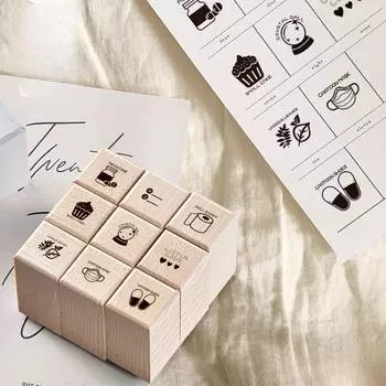 Справочник Деревянная Печать Ежедневная Запись Интересная Деревянная Печать Мультяшная Фигурка Узор Печать Украшения Для Альбома