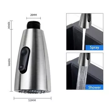 Spray Tap Head Black Bubbling Two Spray Style 360°