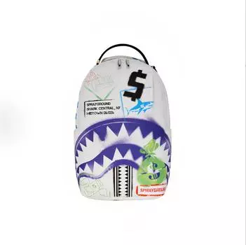 SPRAYGROUND SG Акула Большой Логотип Модный Американский Уличный Стиль ПВХ Рюкзак 45cm 30cm 15cm