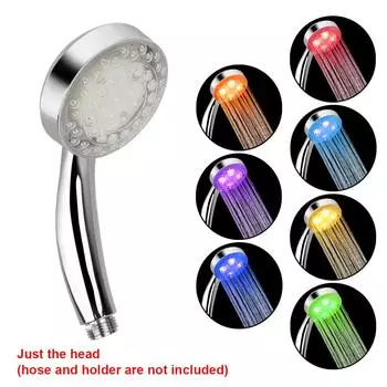 Спрей Без батареек Фиксированная насадка для душа Светодиодная насадка для душа 3 цвета Датчик температуры Ультра-тихий 7 цветов Постепенное изменение потока воды Генератор мощности 7 color circle