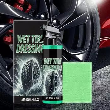 Спрей для блеска шин Пена для блеска шин с длительной защитой от ультрафиолета 120 мл Средство для чистки автомобильных шин Пена для поддержания внешнего вида шин