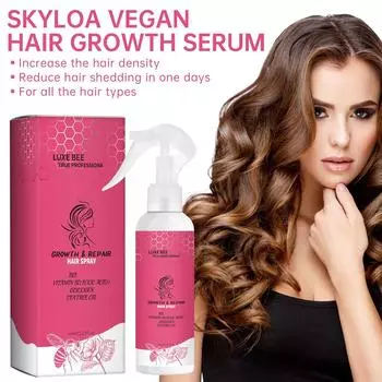 Спрей для роста волос травяной питательный увлажняющий спрей для корней волос для кожи головы способствует росту волос, 60 мл розовый