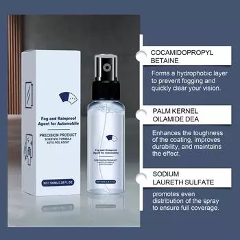 Спрей для стеклянного тумана, противотуманный спрей для стекла, предотвращает запотевание лобовых стекол автомобиля, эффективный многоцелевой безопасный антизапотеватель лобового стекла CHINA