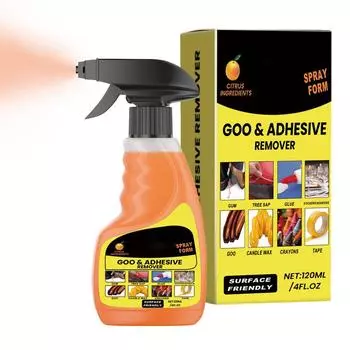 Спрей для удаления клея, Жидкое средство для удаления клея, Средство для удаления наклеек, 120 мл, Многофункциональное средство для удаления клея, безопасное для стекла, металлической плитки 120KL