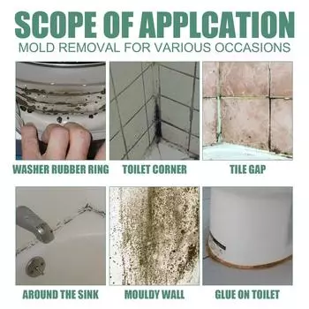 Спрей для удаления плесени, предотвращение появления грибка на мебели, плитке, стенах, удаление пятен, удаление накипи в раковине, антибактериальное чистящее средство для ванной комнаты от плесени 60ML