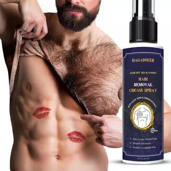 Спрей для удаления волос на груди, спине, ногах, подмышках и интимной зоне. Легко использовать за 7 минут. Результат. Крем для удаления волос - 100 мл. 100 ml