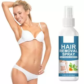 Спрей для удаления волос под мышками очищает кожу, быстро, чисто, гладко, нежно и не вызывает раздражения 100 мл One Size белый