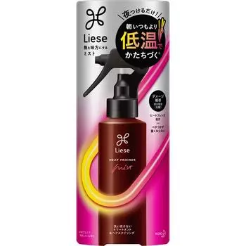 Спрей для укладки KAO Liese Heat Friendly Mist 150 мл. Нанесите на влажные волосы. (от корней до концов) после вытирания полотенцем для более послушной укладки. Распылить на энти