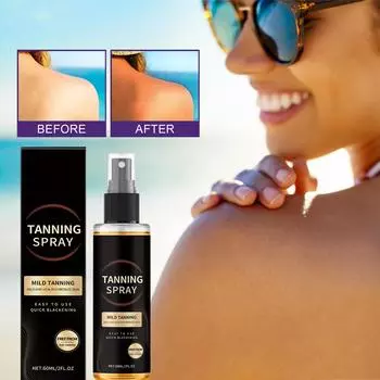 Спрей для загара Black Self Black Водостойкий стойкий черный летний пляжный увлажняющий 60 мл One Size белый