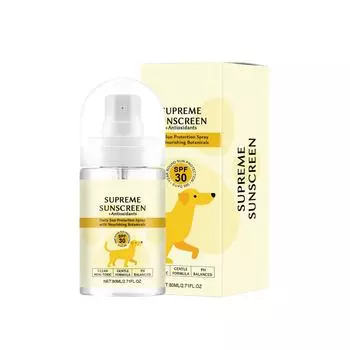 Спрей от солнца для питомцев, солнцезащитный спрей для собак, уход, водостойкий, мягкий, защищает кожу, 80 мл One Size жёлтый