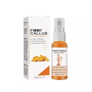 Спрей-пилинг для ног с маслом апельсина, отшелушивающий спрей для сухой кожи пальцев ног, увлажняющий крем для ног, уменьшает шелушение и мозоли 30 мл белый