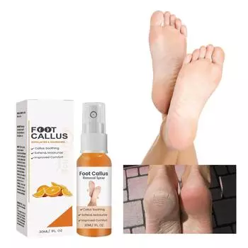 Спрей-пилинг для ног с маслом апельсина, отшелушивающий спрей для сухой кожи пальцев ног, увлажняющий крем для ног, уменьшает шелушение и мозоли 30 мл One size белый