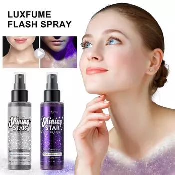 Спрей с блестками для волос и тела, Лак для волос с блестками для тела для одежды, Блеск для лица музыкального фестиваля для женщин, быстросохнущий (100мл) One Size