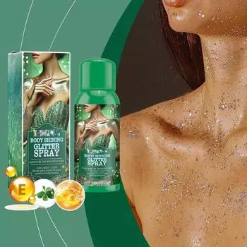 Спрей с блестящими блестками, долговечный, спрей-пудра с блестками для волос, кожи тела и одежды, водонепроницаемый и приятный для кожи, 100 мл