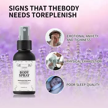 Спрей с магнием, 60 мл, спрей с магнием от сна и беспокойства, спрей для тела с хлоридом магния Simples One Size