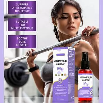 Спрей с магниевым маслом для релаксации тела с лавандой, улучшение сна, мышечная боль Спрей с магниевым маслом для тела, 60 мл One Size фиолетовый
