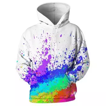 Spring 2024 3d Printed Hoodie Men s Clothing Oversized Sweatshirt Watercolor Clothing Harajuku Pullover Casual Hoodie S