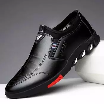 Spring 2024 New Fashion Men s Business Casual Shoes Soft Soles Non-slip Breathable All with Men s Shoes Black 39