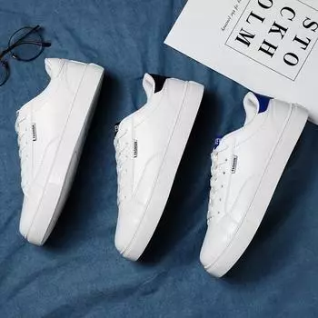 Spring 2024 shoes men s little white shoes men s Korean version of versatile board shoes low-top flat men s shoes trendy fashion Internet celebrit 39 белый