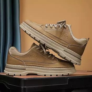 Spring 2025 high-top tooling men s shoes new casual leather shoes British style black retro Martin boots men 39