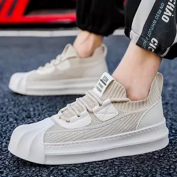 Spring 2025 new breathable men s shoes sports casual shoes mesh shoes Korean version fashion flying woven men s trendy shoes 39 чёрный