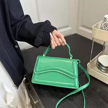 Весна 2025 новая мода простая маленькая квадратная сумка повседневная сумочка в зарубежном стиле сумка через плечо чёрный