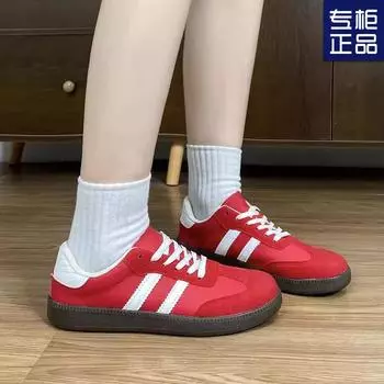 Spring 2025 new Forrest Gump training shoes heightened white shoes women s platform casual board shoes muffin lace-up single shoes 35 красный