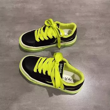 Spring 2025 new niche design casual board shoes women s versatile non-collision white shoes sports casual shoes trend 35 зелёный