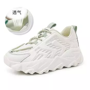 Spring 2025 new platform dad shoes women s height increase running breathable sports shoes children s casual leather women s shoes trend 35
