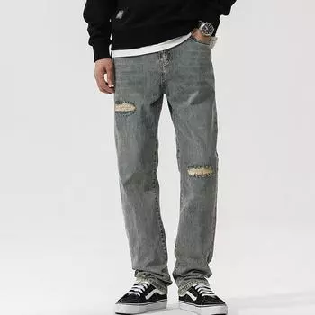 Spring American High Street Straight Loose Jeans New Retro Handsome Trousers 28