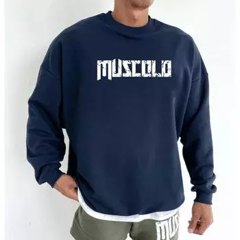 Spring American round neck sweatshirt trendy retro personality simple men s sports Y2K long-sleeved bottoming shirt jacket top S чёрный