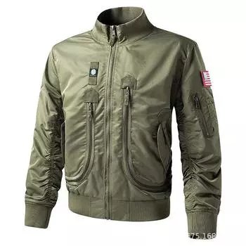 Spring and Autumn Air Force Pilots Single Jacket Men s Baseball Uniform Short Tactical Collar Coat M