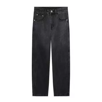 Spring and Autumn American Retro Black Jeans Men s Gradient Wash Loose Straight Wide Legs S