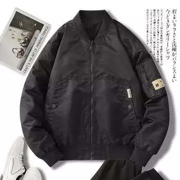 Spring and Autumn Baseball Jacket, Men s and Women s Multiple Pockets, Loose and Versatile, High Street Flying Suit, Casual Jacket, Motorcycle Suit XXL чёрный