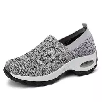 Spring and autumn breathable fashion comfortable women increase thick sole casual sports women s shoes Loafers large size shoes 36