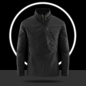 Spring and Autumn Casual Men s Jacket Thin Waterproof Windproof Top Loose Large Size Versatile Sports Standing Collar Work Cover M