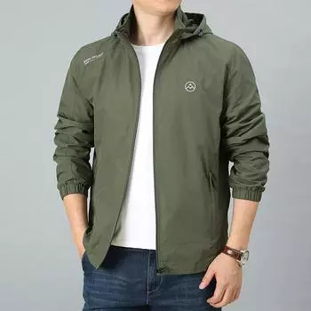 Весенне-осенняя повседневная мужская куртка, мужская куртка-стойка с длинным рукавом для людей среднего возраста M серый