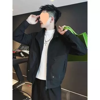 Весенняя и осенняя одежда и куртки Мужская повседневная одежда с воротником-стойкой Универсальные платья Новые мужские топы Красивые куртки M