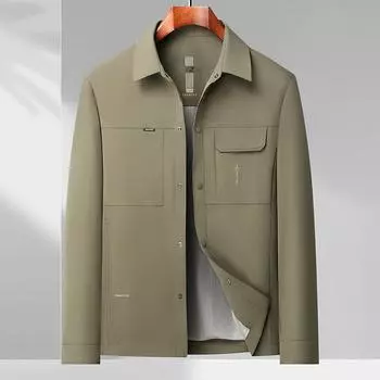 Весенняя и осенняя одежда Тонкая простая куртка Инструментальная мужская куртка мужская деловая повседневная с лацканами M