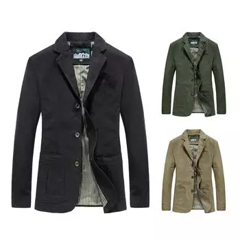 Весенне-осенний мужской повседневный пиджак из хлопка больших размеров M