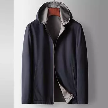 Spring and Autumn Double-sided Wear Removal Hat Edition Middle-aged and Youth Light Luxury Business Casual Thin Jacket 170 чёрный