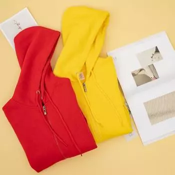 Весенне-осенний флисовый повседневный свитер с капюшоном на молнии для пар, однотонный свободный хлопковый свитер S белый