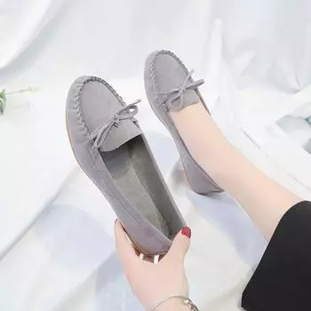 Spring and Autumn Footwear Bow Light and Comfortable Flat Shoes Round Head Plus Size Women s Shoes 35 жёлтый