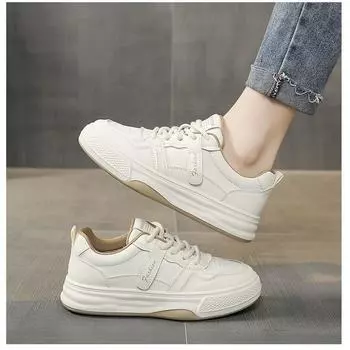 Spring and autumn four seasons women s shoes casual Korean version fashion breathable casual little white shoes sports thick baseplate shoes For 35 чёрный