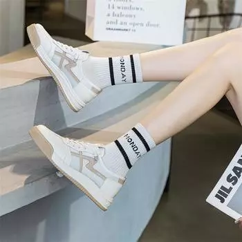 Spring And Autumn Genuine Leather Casual Sneakers Women s Breathable Mesh Lace Up Running Casual Outdoor Sports Casual Shoes 36